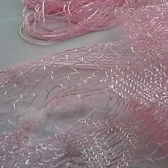 Pastel Pink Thin Knit Fringe Fashion Scarf - Picture 8 of 8